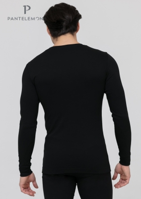 PMF-004 - Мужская футболка дл.рукав (52, Черный)