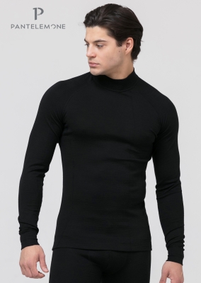 PMF-017 - Мужская футболка дл.рукав (54, Черный)