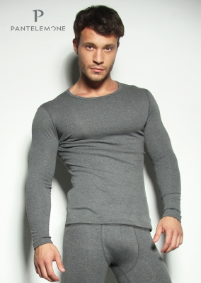 PMF-001 - Мужская футболка дл.рукав (46, Серый)
