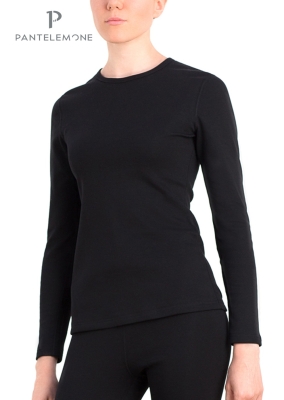 PDF-001 - Женская футболка дл.рукав (48, Черный)